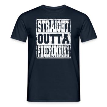 Freerunning Spruch lustig - Männer T-Shirt - Navy - Vorne - AI Model Male 178 light (178cm)