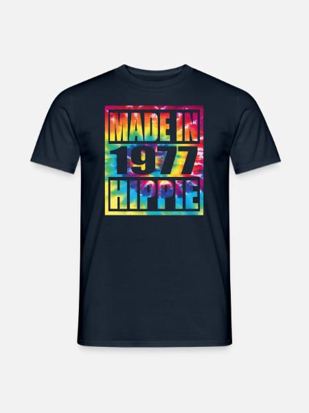Hippie Birthday 1977 - Männer T-Shirt - Navy