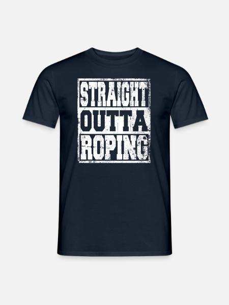 Roping Spruch lustig - Männer T-Shirt - Navy
