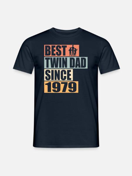 Zwillinge Vater Zwillingsvater seit 1979 - Männer T-Shirt - Navy