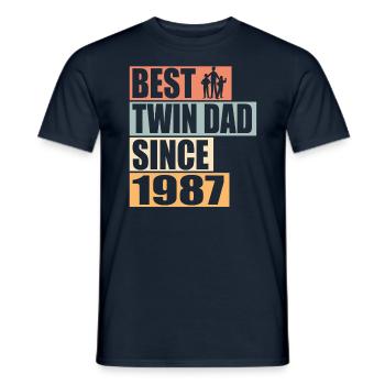 Zwillinge Vater Zwillingsvater seit 1987 - Männer T-Shirt - Navy - Vorne - AI Model Male 178 light (178cm)