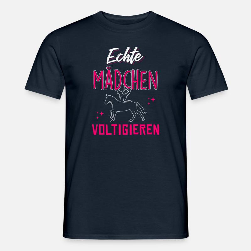 Echte Mädchen Voltigieren - Männer T-Shirt - Navy