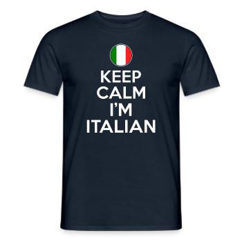 Restez calme en italien - T-shirt homme - marine - Devant - AI Model Male 178 light (178cm)