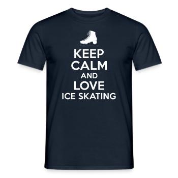 Keep Calm and love Ice Skating - Männer T-Shirt - Navy - Vorne - AI Model Male 178 light (178cm)