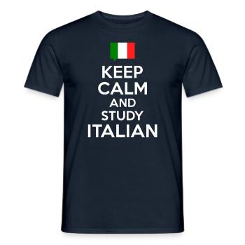 Keep Calm and study Italian - Männer T-Shirt - Navy - Vorne - AI Model Male 178 light (178cm)
