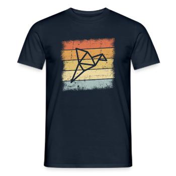 Origami Oiseau - T-shirt homme - marine - Devant - AI Model Male 178 light (178cm)