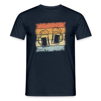 Bière Rétro Design - T-shirt homme - marine - Devant - AI Model Male 178 light (178cm)