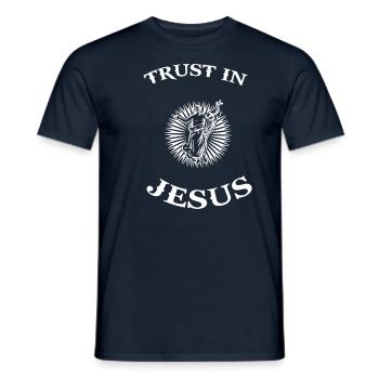 Jesus Christus Heiliger Retter Erlöser Messias - Männer T-Shirt - Navy - Vorne - AI Model Male 178 light (178cm)