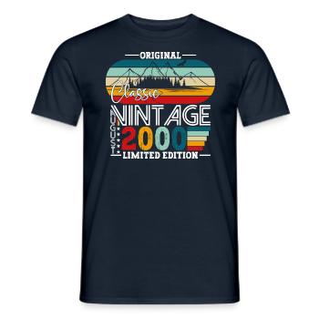 Born 2000 22nd Birthday Gift August Fun - Men's T-Shirt - navy - Front - AI Model Male 178 light (178cm)