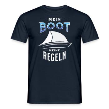 Mein Boot - Meine Regeln für Skipper T-Shirt - Männer T-Shirt - Navy - Vorne - AI Model Male 178 light (178cm)