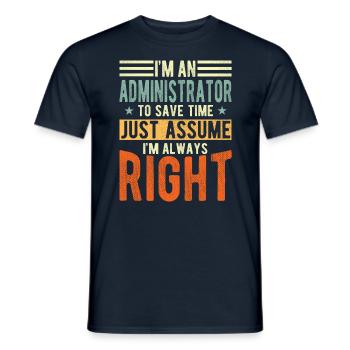 Administrateur - T-shirt homme - marine - Devant - AI Model Male 178 light (178cm)