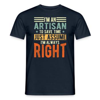 Craftsman - Men's T-Shirt - navy - Front - AI Model Male 178 light (178cm)