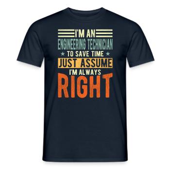 Engineering Technician - Men's T-Shirt - navy - Front - AI Model Male 178 light (178cm)