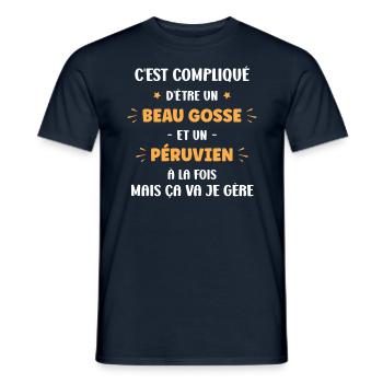 Beau gosse péruvien - T-shirt homme - marine - Devant - AI Model Male 178 light (178cm)