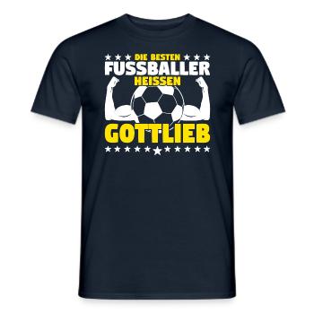 Die besten Fußballer heißen Gottlieb - Männer T-Shirt - Navy - Vorne - AI Model Male 178 light (178cm)