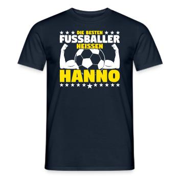 Die besten Fußballer heißen Hanno - Männer T-Shirt - Navy - Vorne - AI Model Male 178 light (178cm)