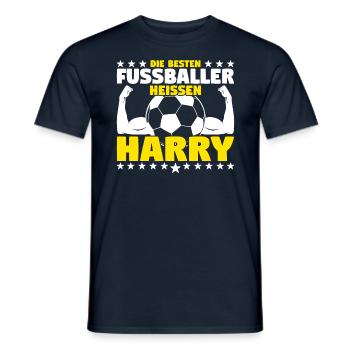 Die besten Fußballer heißen Harry - Männer T-Shirt - Navy - Vorne - AI Model Male 178 light (178cm)