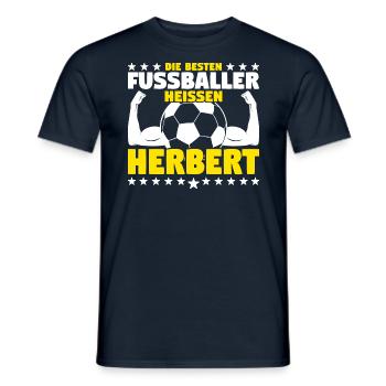 Die besten Fußballer heißen Herbert - Männer T-Shirt - Navy - Vorne - AI Model Male 178 light (178cm)