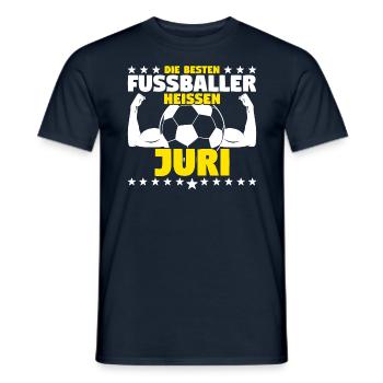 Die besten Fußballer heißen Juri - Männer T-Shirt - Navy - Vorne - AI Model Male 178 light (178cm)