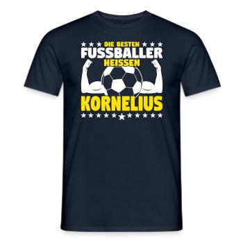 Die besten Fußballer heißen Kornelius - Männer T-Shirt - Navy - Vorne - AI Model Male 178 light (178cm)