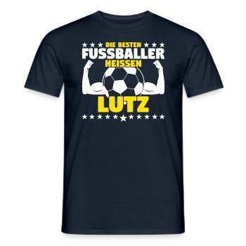 Die besten Fußballer heißen Lutz - Männer T-Shirt - Navy - Vorne - AI Model Male 178 light (178cm)