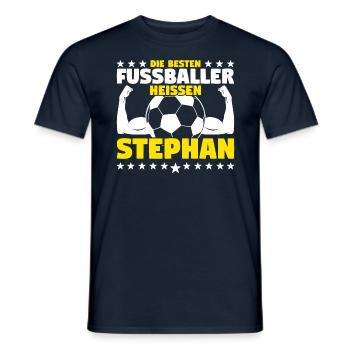 Die besten Fußballer heißen Stephan - Männer T-Shirt - Navy - Vorne - AI Model Male 178 light (178cm)