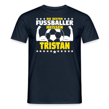 Die besten Fußballer heißen Tristan - Männer T-Shirt - Navy - Vorne - AI Model Male 178 light (178cm)