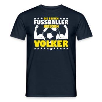 Die besten Fußballer heißen Volker - Männer T-Shirt - Navy - Vorne - AI Model Male 178 light (178cm)