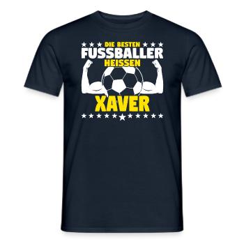 Die besten Fußballer heißen Xaver - Männer T-Shirt - Navy - Vorne - AI Model Male 178 light (178cm)