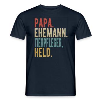 Tierpfleger Papa Ehemann Held - Männer T-Shirt - Navy - Vorne - AI Model Male 178 light (178cm)