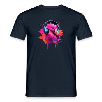 Flamingo Fusion - Men's T-Shirt - navy - Front - AI Model Male 178 light (178cm)