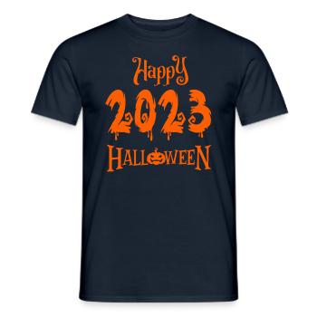 Frohes Halloween 2023 - Männer T-Shirt - Navy - Vorne - AI Model Male 178 light (178cm)