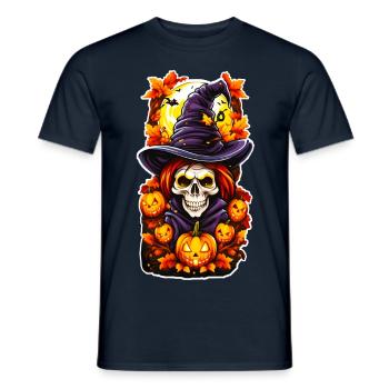 Halloween Horror Totenkopfschädel - Männer T-Shirt - Navy - Vorne - AI Model Male 178 light (178cm)