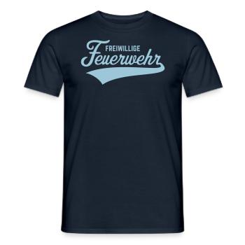 Freiwillige Feuerwehr (Schriftzug / Sky Blue) - Männer T-Shirt - Navy - Vorne - AI Model Male 178 light (178cm)