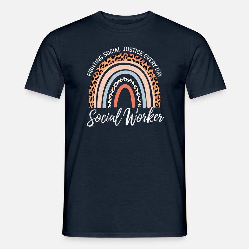 Sozialarbeiter Bekämpfen Täglich Soziale - Männer T-Shirt - Navy
