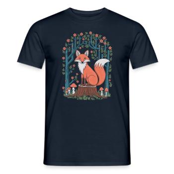 Cottagecore renard dans la forêt de contes de fées - T-shirt homme - marine - Devant - AI Model Male 178 light (178cm)