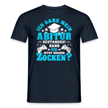 Abitur Abi Abschluss Schule Gamer Gaming Geschenk - Männer T-Shirt - Navy - Vorne - AI Model Male 178 light (178cm)