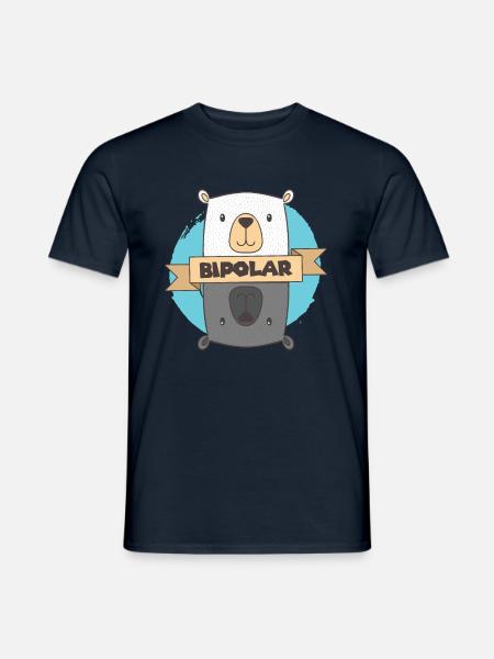 Bipolar T-Shirt - Eisbär Bipolar Geschenkidee - Männer T-Shirt - Navy