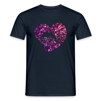 Dolphin heart - Men's T-Shirt - navy - Front - AI Model Male 178 light (178cm)