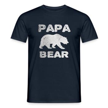 Papa Ours - Cadeau de fête des pères ou d'anniversaire - T-shirt homme - marine - Devant - AI Model Male 178 light (178cm)