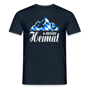 Bayern - meine Heimat Berge und Bayern Flagge - Männer T-Shirt - Navy - Vorne - AI Model Male 178 light (178cm)