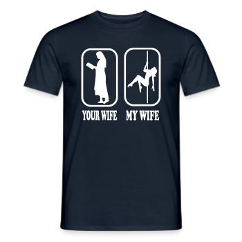 Your Wife my Wife Nonne Pole Dance - Men's T-Shirt - navy - Front - AI Model Male 178 light (178cm)