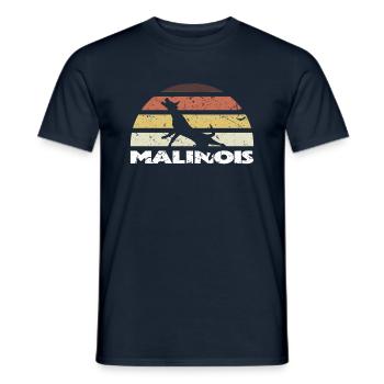 Malinois Retro Vintage Silhouette - Men's T-Shirt - navy - Front - AI Model Male 178 light (178cm)