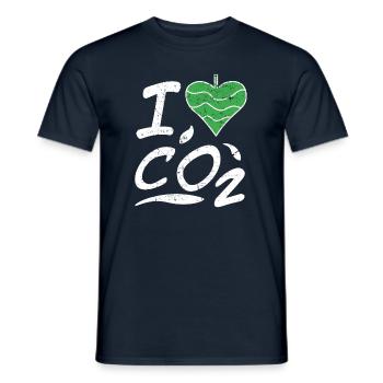 Climate Change I Love CO2 Vintage Gift Idea - Men's T-Shirt - navy - Front - AI Model Male 178 light (178cm)