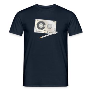 Cassette Tape Pencil Mixtape - Men's T-Shirt - navy - Front - AI Model Male 178 light (178cm)
