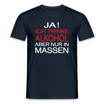 Alkohol Spruch - Männer T-Shirt - Navy - Vorne - AI Model Male 178 light (178cm)