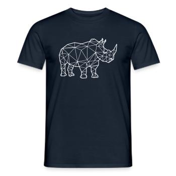 Polygone de rhinocéros - T-shirt homme - marine - Devant - AI Model Male 178 light (178cm)