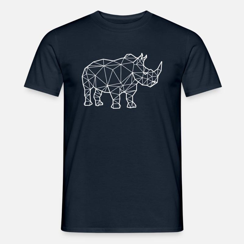 Nashorn Polygon - Männer T-Shirt - Navy