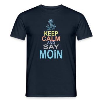 Gardez votre calme et dites Moin - T-shirt homme - marine - Devant - AI Model Male 178 light (178cm)
