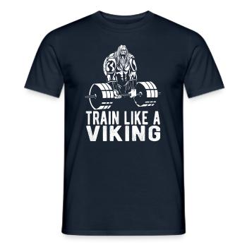Bodybuilder Wikinger - Männer T-Shirt - Navy - Vorne - AI Model Male 178 light (178cm)